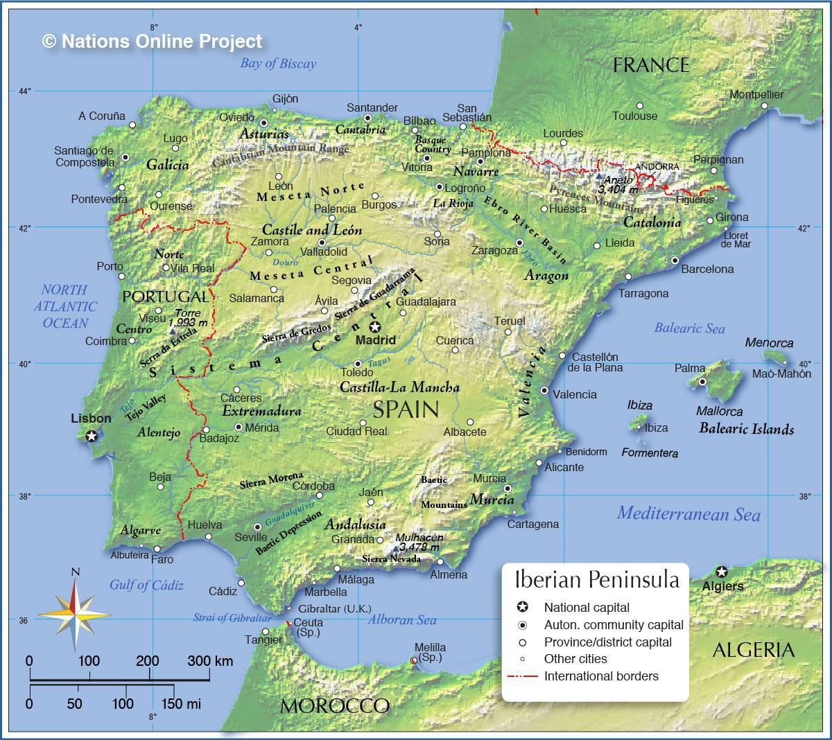 карта виноградников Испании